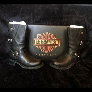 Black Leather Motorcycle Boots